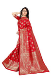 Sugathari Womens Banarasi Saree Pure Kanjivaram Silk Saree Soft New Ladies 2023 Design Wear Pattu Sarees Latest Cotton Party Sari Collections With Blouse Piece For Wedding Sadi (Pari S-2 Red)