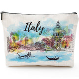 Sitsink Italy Souvenirs Travel Essentials - Venice Scene Italy Gifts for Women, Italy Trip Souvenir Small Makeup Bag for Purse,