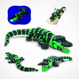 Articulated Glow in the Dark Alligator - Smooth Poseable Joints, Bold Night Glowing Finish, Built for Power and Presence, A Must