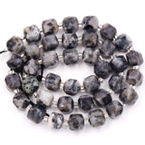 Malahill Wholesale Natural Faceted Stone Beads for Jewelry Making Sold per Bag 5 Strands Inside Cube Black Labradorite 8mm