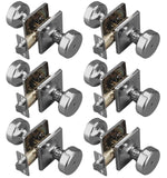 STARPY 6 Pack Polished Chrome Door Knobs with Square Rosette, Pismo Door Knob with Lock, Privacy Door Handles Interior for Bath