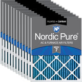 Nordic Pure 18x20x1 (17 1/2 x 19 1/2 x 3/4) Pleated Air Filters MERV 7 Plus Carbon 12 Pack