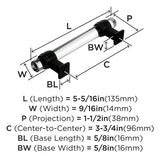 Amerock | Cabinet Pull | Clear/Black Bronze | 6-5/16 Inch (160 Mm) Center To Center | Glacio | 1 Pack | Drawer Pull | Drawer Han