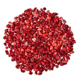Asingeloo 5-8mm Natural Red Coral Tumbled Chip Stone Beads Bulk Irregular Shaped Drilled Loose Gemstones Beads with Box for DIY