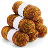 Timgle 6 Skeins Autumn Yarn for Crocheting Fall Leaves Color Yarn Soft Each 141g/ 4.5 oz 273 Yard Crochet Yarns for Knitting Cro