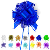 Allgala 12-PC 4 Inch Medium 3CM Organza Ribbon Pull Flower Bow for Gift Wrapping Baskets Wedding D cor - Royal Blue-GP90606