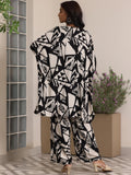 Libas Women Viscose Rayon Printed Co Ord Set (39015, Black, Medium