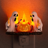 Briignite Halloween Night Light, Ghost Night Light Campfire Flickering, Halloween Decor Night Lights for Kids, Plug in Ghost Nig