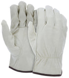 MCR Safety 3401XL Grain Pigskin Driver Regular Grade Gloves with Keystone Thumb, Yellow, Men's X-Large, 1-Pair