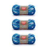 Red Heart Scrubby Waves Yarn 3 Pack of 85g/3oz Polyester 4 Medium (Worsted) 78 Yards Knitting/Crochet