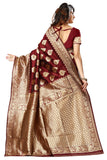 Sugathari Womens Banarasi Saree Pure Kanjivaram Silk Saree Soft New Ladies 2023 Design Wear Pattu Sarees Latest Cotton Party Sari Collections With Blouse Piece For Wedding Sadi (Sam Pari-24 Maroon)