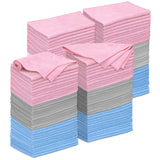 LIVOS Microfiber Cleaning Cloths 144 Pack, Streak Free, Ultra Absorbent Lint Free Cleaning Rags for Car, House, Kitchen Pink