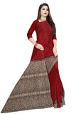 Tamaira Fashion Womens Plain Weave Pure Cotton Saree Without Blouse Piece(Ab11_Red&Maroon)