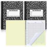 Affrolling 2 Pack Lab Notebook Carbonless Carbon Copy Laboratory Notebook Chemistry Book Science Grid Paper 8.5'' x 11'' Contain