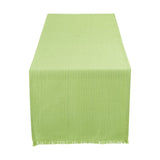 DII Everyday Collection, Fringed Solid Tabletop, Table Runner, 14x72, Green