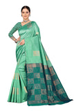 Leriya Fashion Womens Assam Kanchipuram Pure Banarasi Art Silk Saree with Unstitched Blouse Piece (Light Green)