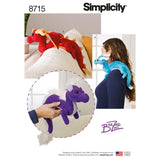 Simplicity 8715 Childrens Stuffed Animal Dragon Toy Sewing Patterns by Beezee Art, One Size Only