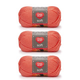 Red Heart Soft Coral Yarn - 3 Pack of 141g/5oz - Acrylic - 4 Medium (Worsted) - 256 Yards - Knitting/Crochet