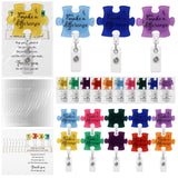 ReliThick 30 Set Christmas Employee Appreciation Gifts Puzzle Piece Badge Reel Retractable ID Badge Clip Holder with Thank You C