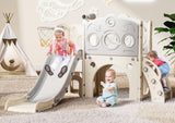Babytronic Toddler Slide, 8 in 1 Kids Slide with Basketball Hoop, Telescope and Climber, Baby Slide Toddler Playground, Indoor O