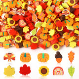 Augshy 300Pcs Fall Clay Beads,Thanksgiving Autumn Polymer Clay Beads for Jewelry Making Fall Colored Bracelet Making Kit Maple L