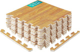 Yes4All EVA Interlocking Mats, Puzzle Floor Tiles, Foam Floor Padding with Border for Furniture, Home Space, Living Room, Garage