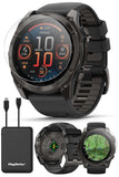 PlayBetter Garmin Fenix 8 AMOLED Sapphire (51mm, Carbon Gray DLC Titanium) Multisport GPS Smartwatch Bundle - 1.4Touchscreen