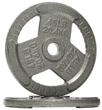 Fitvids Cast Iron Plate Weight Plate for Strength Training and Weightlifting, 2-Inch Center, 45LB (Set of 2)
