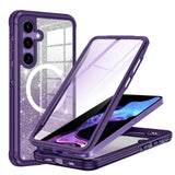 Hekodonk for Samsung Galaxy S24 Plus Case Glitter,Compatible with MagSafe[Built-in Tempered Glass Screen Protector & Camera Lens