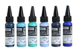 Brustro Professional Artists Fluid Acrylic 20 Ml Beyond The Blues Pack Of 6 (Turquoise,Ultramarine Blue,Zirconian Blue Hue, Pay