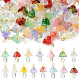 LiQunSweet 60 pcs 15 Styles Lovely Mushroom Theme Lampwork Glass Charms Food Vegetable Charms for DIY Jewelry Bracelet Necklace