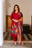 Anni Designer Women'S Rayon Viscose Straight Printed Kurta With Pant & Dupatta (Uranchu Red_Xl_Red_X-Large),Red,XL,,,