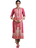 Libas Women'S Crepe Printed Straight Kurta (29266 Pink