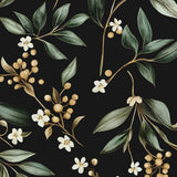 VOLEAAR Vintage Leaf Peelable Wallpaper, Black Green Leaf Botanical DIY Craft Self-Adhesive Contact Paper for Cabinet Drawer Dec