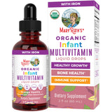 MaryRuth Organics Multivitamin with Iron for Infants | USDA Organic | Liquid Drops for Babies 6-12 Months | Immune Support & Ove