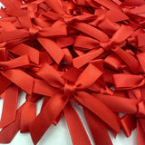 100 Pcs Red Bows, 1.57 Inch Small Ribbon Bow Decorations, Mini Satin Fabric Bows for Crafts and Gift Wrapping (Red)
