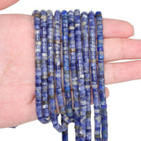 HAAMIIQII 2x4mm Natural Blue Sodalite Heishi Spacer Beads 150Pcs Flat Disc Stone Semi Precious Gemstone Loose Beads for Jewelry