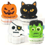 Whaline 12Pcs Halloween Kitchen Sponges Water Absorbing Dish Washing Sponge Spooky Pumpkin Skull Monster Cat Non Scratch Cleanin