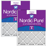 Nordic Pure 24x24x1 (23 3/8 x 23 3/8 x 3/4) Pleated MERV 8 Air Filters 2 Pack