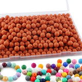 Sunrony 240Pcs 12mm Silicone Beads for Keychain Making, Round Silicone Beads for Pens and Necklace Bracelet Crafts Making (Rust