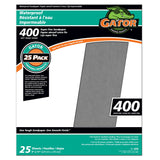 Gator 9 x 11 Waterproof Sanding Sheets, 400 Grit, 25 Pack
