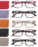 JOLISU 5 Pack Reading Glasses For Women,Spring Hinges, Sturdy and Durable (2.75)