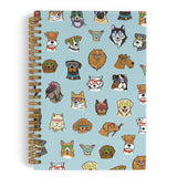 QLMX Funny Dog Spiral Notebook, Dog Journal Notebook, Dog Lovers Gifts for Women, Cute Dog Notebooks for School Work, Blue Dog J