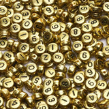 Kzyapi 1000Pcs Acrylic Number Beads Round Number Round Beads 4x7mm Mixed Number Beads, for Jewelry Bracelets Necklaces Key Chain