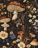 BOKEBEVE Extra Long Mushroom Peel and Stick Wallpaper Vintage Wallpaper Floral Contact Paper Leaf Wall Paper for Cabinet Bedroom