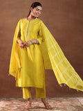 Libas Women'S Chanderi Silk Kurta Set (49457 Mustard M