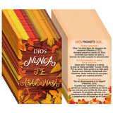 Motiskyy 200 Pcs Spanish Thanksgiving Gospel Tract Card Spanish Holy Prayer Cards Christian Inspirational Bible Verses Postcard