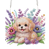 AiYuanzsh 5D Diamond Painting Hanging Pendant Kit with Chain, Cute Dog DIY Crystal Rhinestone Diamond Art Suncatcher Ornament fo
