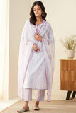 Gosriki Women'S Cotton Blend Embroidered Straight Kurta With Pant & Dupatta (Farigup-Purple-Gs_M_Purple_Medium),Purple,,B0D1Y4X4ZN