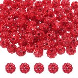 MECCANIXITY 100pcs 6mm Round Red Clay Rhinestone Beads for Jewelry Making